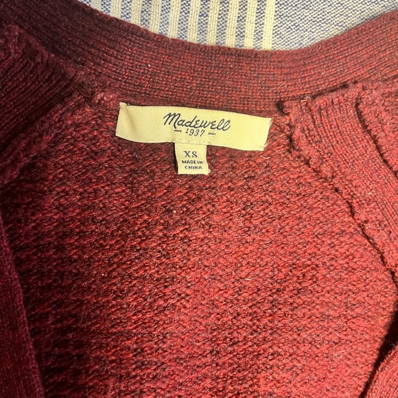 Madewell Cardigan in Maroon with Two Front Pockets! [Clear Out Sale] - Picture 5 of 5